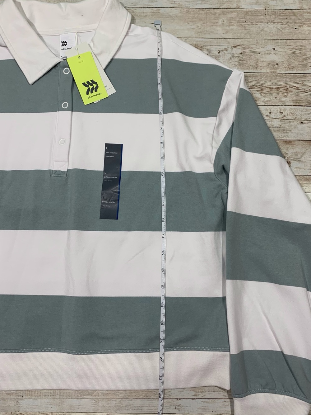 Target All in Motion Striped Polo Sweatshirt Pullover Cropped Size L NWT - Picture 7 of 7